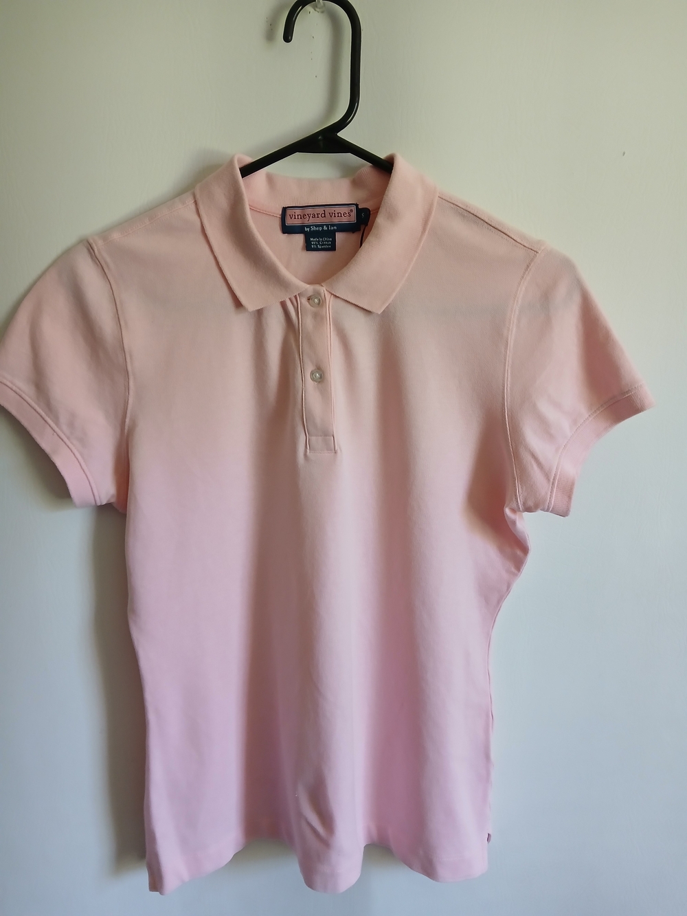 Vineyard Vines Classic Pink Polo Short Sleeve Shirt SzS Cotton Spandex
